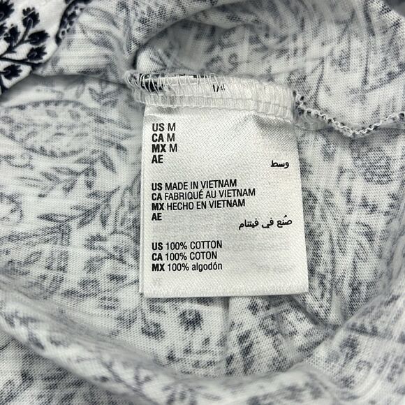 Style & Co. Women’s Black & White Floral Short Sleeve Blouse Size Medium - Picture 5 of 7